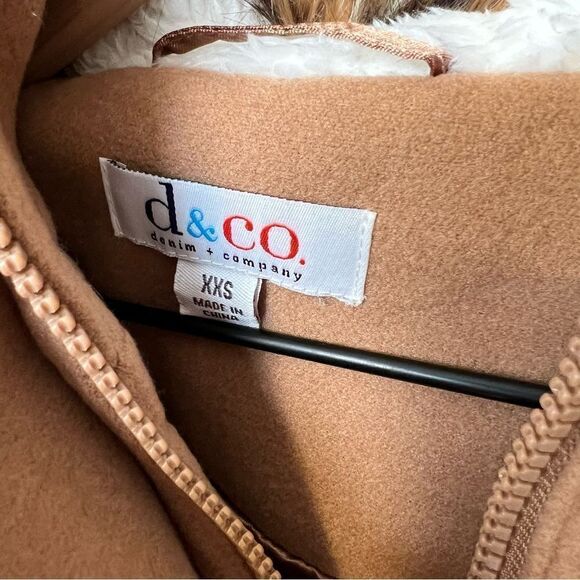 Denim & Co Anorak Jacket Sherpa Lined Hood Women | size XXS - Picture 2 of 10